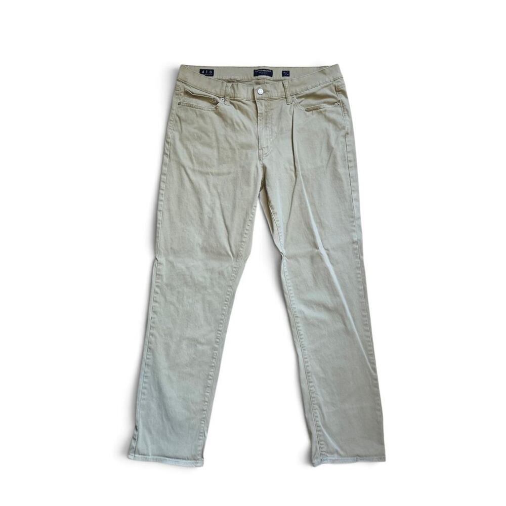 Lucky Brand 410 Athletic Slim Mens 36x32 Cream Soft Stretch Chino Pants 5-Pocket